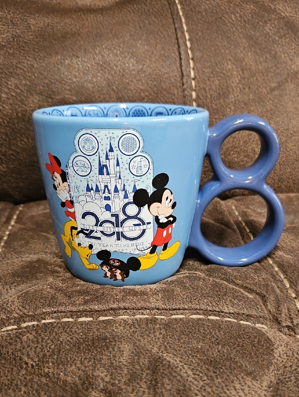 Walt Disney World Disney Parks 2018 Year To Be Here Blue Mickey Coffee Mug